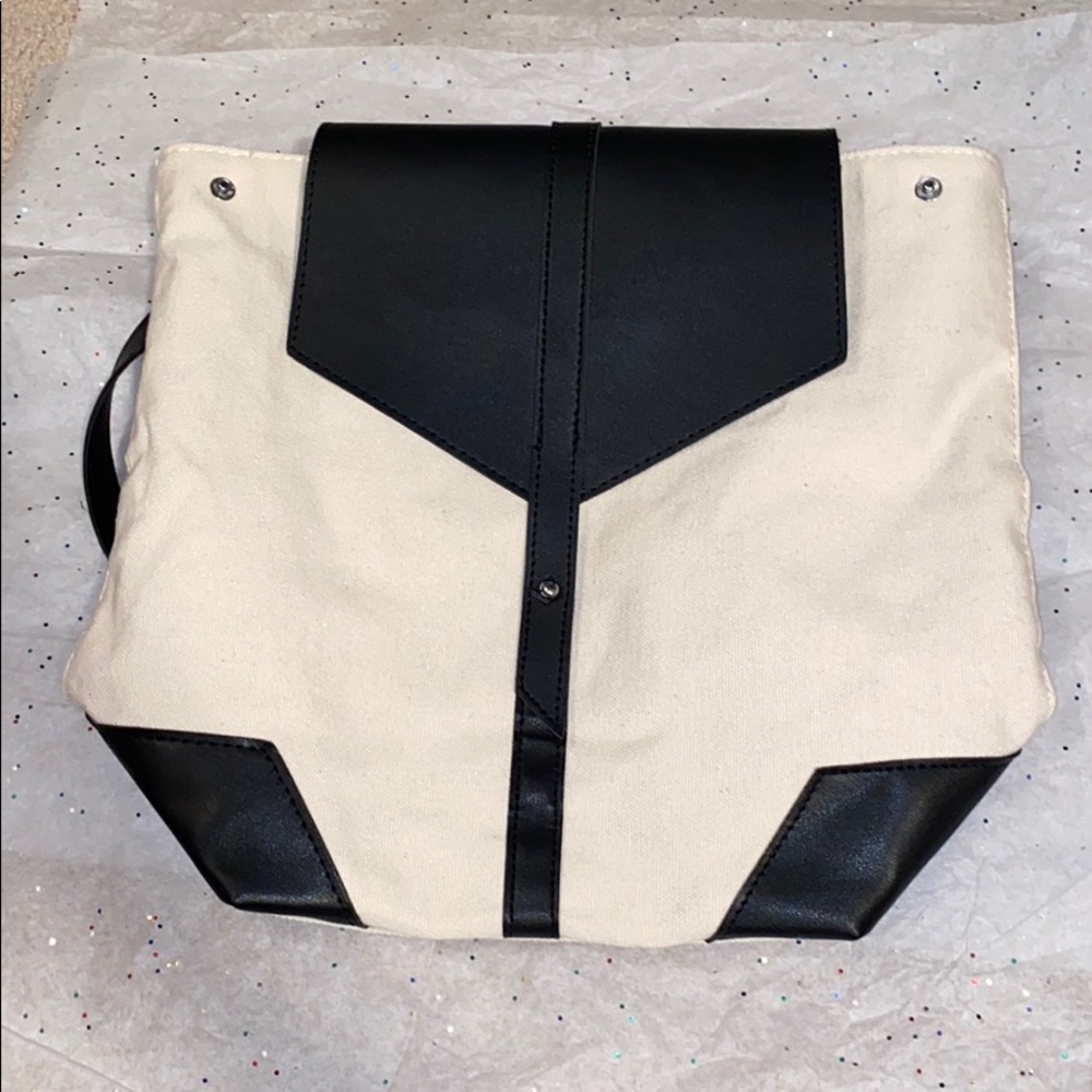 Cream and Black Medium Backpack